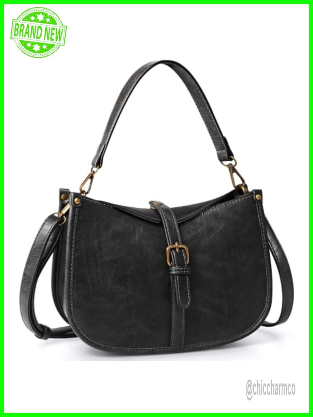Vegan Leather Vintage Shoulder Crossbody Purse Handbag